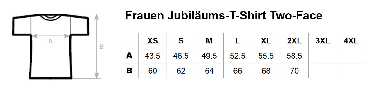 Frauen Jubiläums-T-Shirt Two-Face