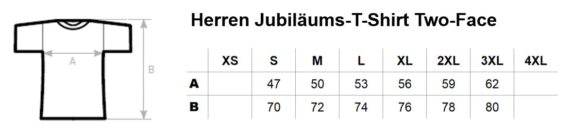 Herren Jubiläums-T-Shirt Two-Face